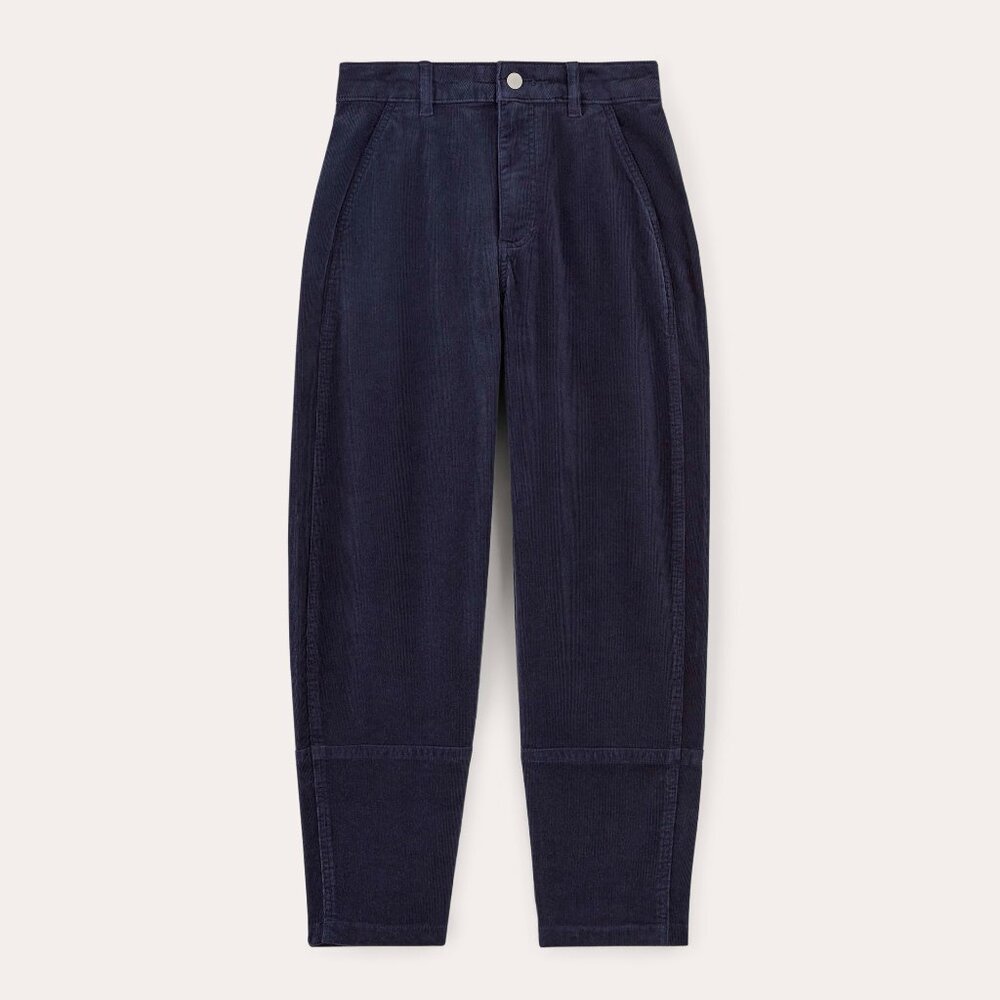Everlane Women's Utility Barrel in Corduroy in Navy, Size 4